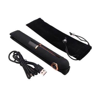 China Outdoor Professional Flat Iron Vapor Hair Straightener Rechargeable 2 in 1 Hair Curler Hair Straightener for sale