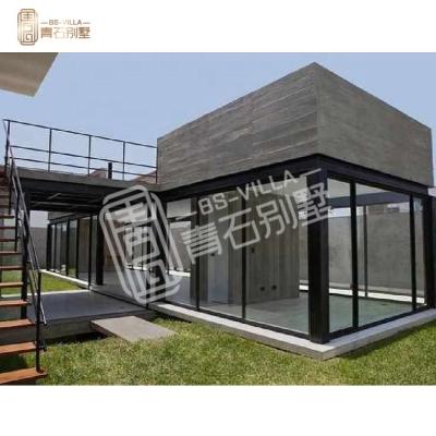 China Vocation Modern Luxury Vacation Beach Living Glass Wall Container House Modular Homes For Sale for sale