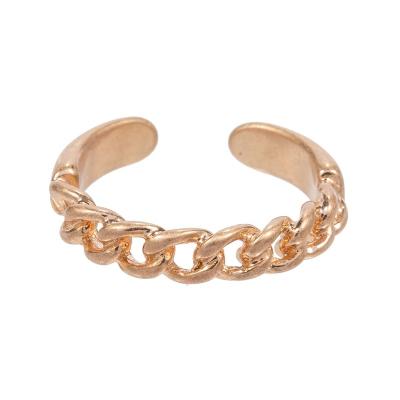 China New Arrival Fashion Design New Delicate Jewelry Brass Metal Chain Link Rings For Women Worn Gold Plated for sale