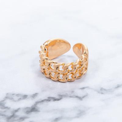 China New Design Fashion Jewelry New Arrival Delicatechain Brass Metal Links Rings For Women Worn Gold Plated for sale