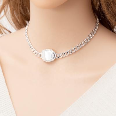 China Real 925 Sterling Silver Plating Brass Necklaces New Design Fine Gold Fashion Jewelry Bold Style Chain Links Wholesale New Arrival Real Wom for sale