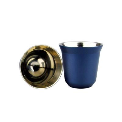 China Sustainable Double Wall Stainless Steel Espresso Coffee Cup for sale