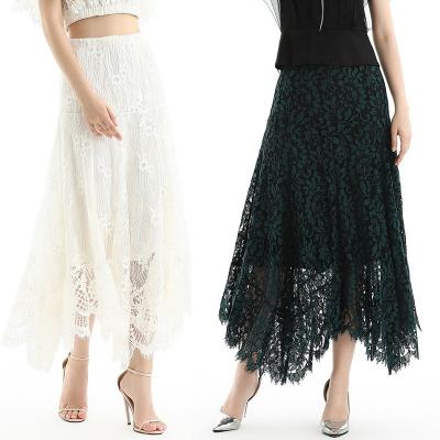 China NS065 High Quality Fashion Autumn Anti-static Summer Rocket Girls Women Elegant Asymmetrical Embroidered Long Skirts for sale