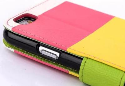 China Mix Color Stand Flip Wallet Leather Case For Iphone 6 / 5 / 5S / 5C /  4S for sale