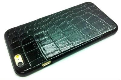 Chine Caisse noire de luxe professionnelle de cuir d'Iphone de crocodile, accessoires de téléphone portable à vendre