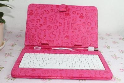 China PU + PC 7 Inch Flip Tablet Keyboard Cases For Ipad With Sand / Micro USB for sale