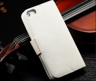 China Flip Cell Phone Wallet Cases With Card Holder, Lichee Pattern Leather Phone Case for sale