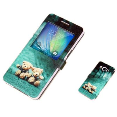 China Cute PU Leather Samsung A7  Phone Covers with Stand and Cartoon Print for sale