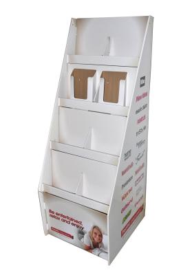 China Cardboard Stand Corrugated Retail Display with Grids for Leisure Wear for sale