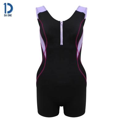 China Good Workmanship Reasonable Price 94% Polyester Fashion Design Front Zipper Plain Color Full Ladies Cast Swimwear for sale