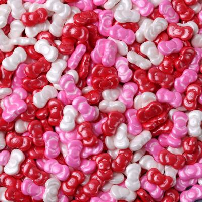 China Sprinkles Edible Cake Decoration LOVEBAKERY Bag Package Wholesale Lovely Bow Shape Candy Multi Colors Surface Pearlized Sprinkles Cake Decoration for sale