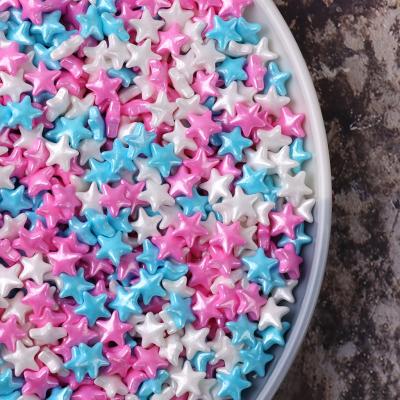 China Sprinkles Wholesale Edible Cake Decoration LOVEBAKERY Bag Package Big Star Shape Candy Multi Colors Surface Pearlized Sprinkles Cake Decoration for sale