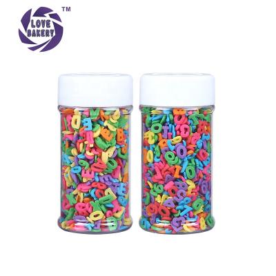 China Cookies / Cakes / Love Ice Cream / Cupcake / Lollipop / Donut Bakery 66g Cotton Candy Confetti Numbers & Edible Alphabet Bakery Colorful Ingredients Sprinkles Cake Decorations for sale