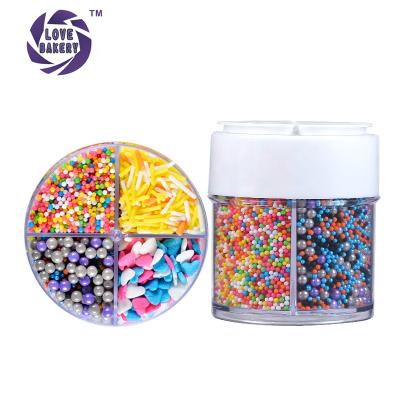 China Cake / Cakifun Ice Cream / Cupcake / Lollipop / Donut Mini 4 Cells Sugar Beads Cotton Candy Jimmies Edible Baking Ingredients Sprinkles Cake Decorations for sale