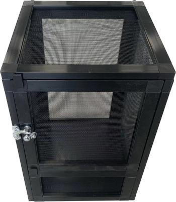 China Breathable Black color High quality Reptile aluminum full meshes terrarium cages for sale