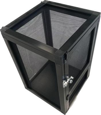 China Breathable 42*42*66cm Black color High quality Reptile full meshes PVC aluminum cage for sale