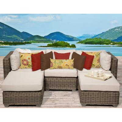 China Traditional Round Rattan Woven Patio Sofa Sectional Furniture Sets Luxurious Outdoor Garden for sale