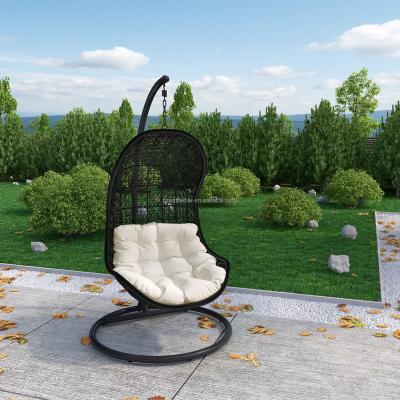 China Modern Popular All Weather Wicker Egg Furniture Rattan Swing Hand-Weaving Outdoor Hanging Chair for sale