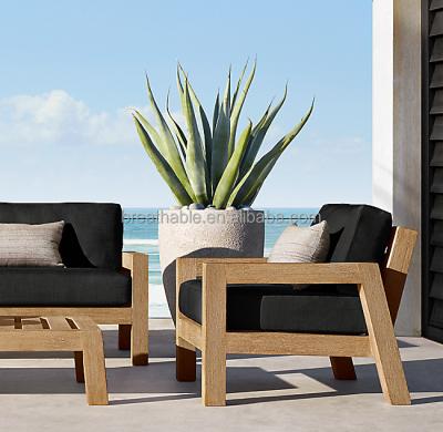 China Modern Simple Design Coffee Table And Sofa Set Outdoor Beach Furniture All Weather Used Teak Wood for sale