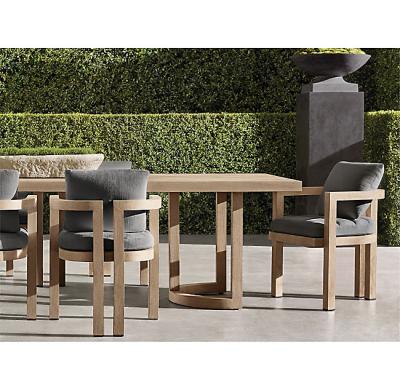 China Modern Outdoor Garden Furniture Special Design 8 Leg Seat Chairs Solid Wood Teak Dining Set for sale