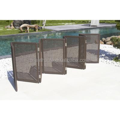 China Modern Unique Outdoor PE Wicker Furniture Decoration Pool Hotel Rattan Folding Screen for sale