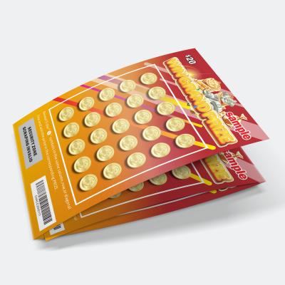 China Lottery Market Scratch Card Lottery Scratch Ticket Paper &Scratch Off Lottery Tickets With Custom Design for sale