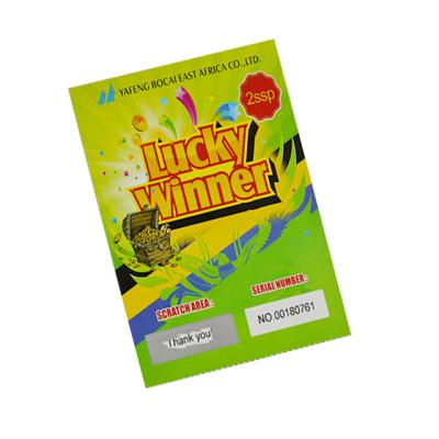 China Lottery Market Custom Design Print Scratch Game Cards Line Off Stickers Factory In China for sale