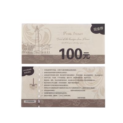 China paper & Custom Cardboard Watermark Security Hologram Voucher Ticket Voucher Paper Printing for sale