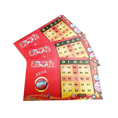 China Serial Number And Barcode Number Wholesale Bingo Cards Slide Lottery Tickets Game Card for sale