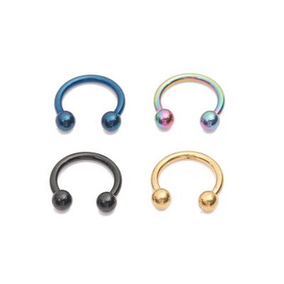 China Jewelry Surgical Steel Circular Barbell FASHIONABLE Piercing Horseshoe Ring for sale