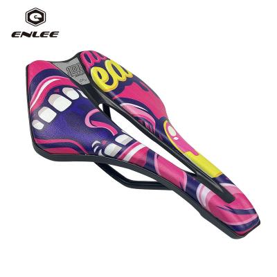 China ENLEE Single Parts Bicycle Bike Personality Hollow Trend Seat Nose Mountain Bike Road Saddle Short CushionBicycle Saddle for sale