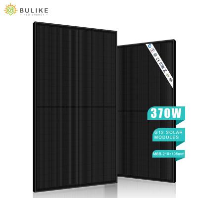 China Chinese High Efficiency Mono Solar Panel High Efficiency Price For Sale Half G12 Cut Full Black Mono Crystalline 370w Solar Panels for sale