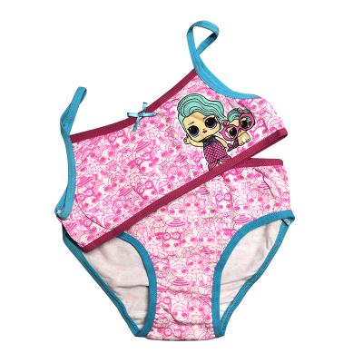 China Young Small QUICK DRY Multicolor Printed Bra Kids Girls Underwear Modeling Set for sale