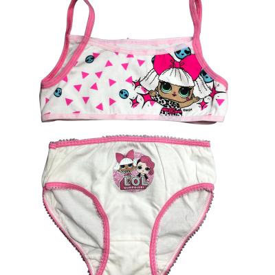 China QUICK DRY white cute cartoon bras set panties girls vest underwear for girls baby for sale