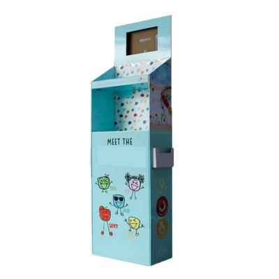 China Retail Store Advertising Advertising Recycled POP Up Corrugated Cardboard Toys Floor Paper Display Stand With LCD Screen for sale