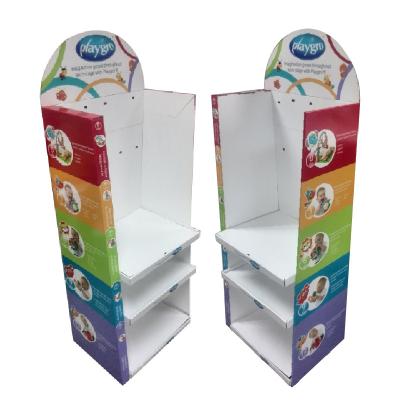 China Advertising wholesale supermarket foldable corrugated cardboard shelf factory price hanging hook display rack with OEM custom for sale