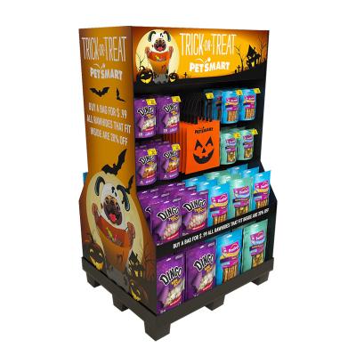 China Customized Promotional Holiday Gifts Products Cardboard Pallet Display Stand For Candy for sale