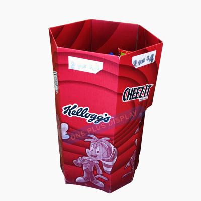 China Advertising Customized Recyclable Promotion Supermarket Candy Cardboard Bin for sale