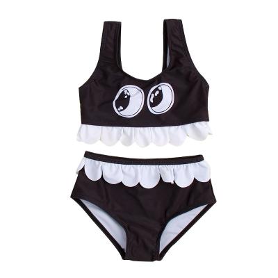 China Breathable Bikini Girls Swimsuit Split Black Eyes Personality Fashion Children Swimwear for sale