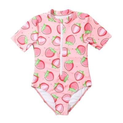 China Girls' Bikini Girls' Breathable Swimsuit Printed Cute Sunscreen Surfing Children's One-Piece Swimsuit for sale