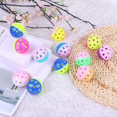 China Wholesale High Quality Balls Cat Ball Bell Pet Interactive Toy Colorful Toy Cat Toy Hole Factory Viable Small Sounding Cat Bell Ball for sale