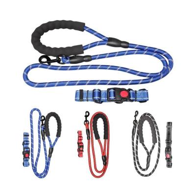 China Durable Pet Leash Set Okinawa Dog Collar And Leash Explosion Proof Two-Piece Set Running Dog Collar Traction Belt Set for sale