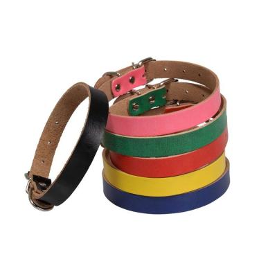 China Sustainable Pet Supplies First Medium Soft Cowhide Dog Collar Dog Collar Big Medium Small Cat Dog Collar Leather Neck for sale