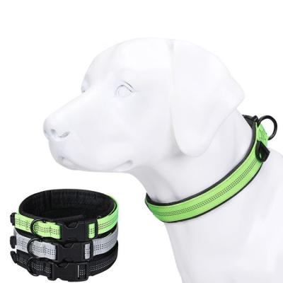 China Viable Factory Wholesale Dog Collar Nylon Reflective Diving Material Go Out For Walking Outdoor Waterproof Dog Collar Pet Collars for sale