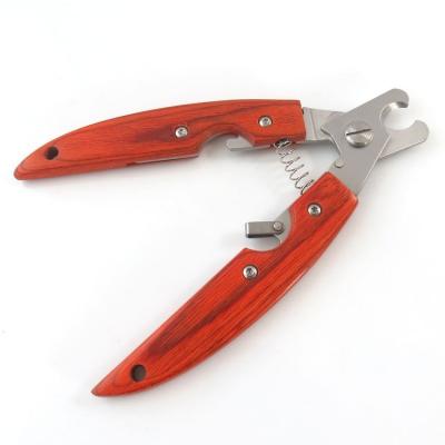 China Viable Popular Hot Selling Wooden Handle Pet Nail Scissors Dogs Cats Nail CutterPets Nail Scissors for sale