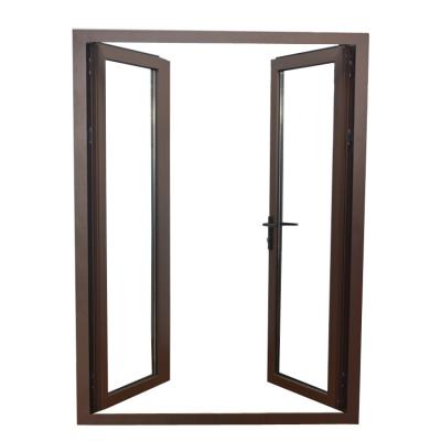 China Minimalist Living Room Non-broken Yard Door Kitchen Bathroom Tempered Glass Door Aluminum Alloy Double Flat Deck Door for sale