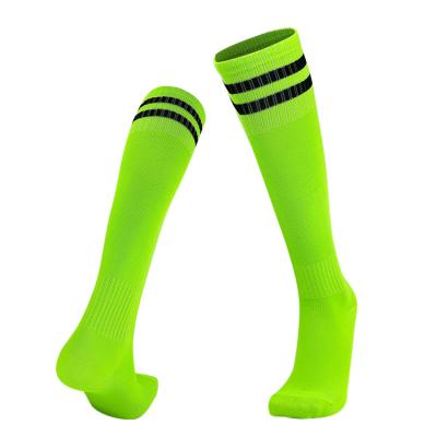 China 2021 New Soccer Socks Breathable Non-slip Tube Long Over The Knee Socks Striped Football Boots Compression Stockings For Outdoor Sports Gym for sale