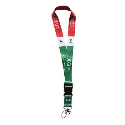 China Hot Sale Woven ID Card Neck Lanyard Polyester Badge Key Chain and Metal Polyester for sale