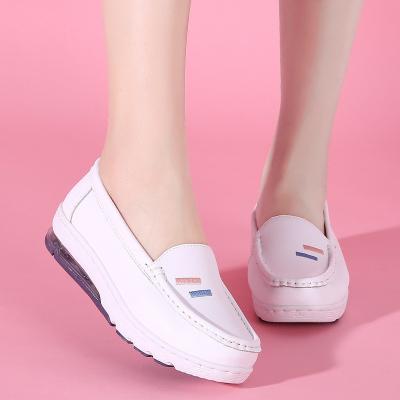 China Anti-Odor Genuine Leather Genuine Leather Insole Cowhide Female Hospital Cowhide Nursing Shoes With Cushion for sale