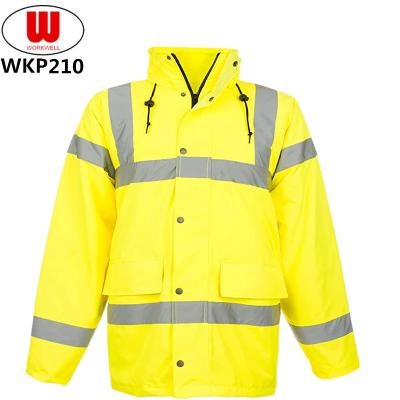 China Water Proof EN 471 Safety High Visibility Pavement Lime Green Fluorescent Work Jacket for sale